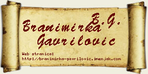 Branimirka Gavrilović vizit kartica
